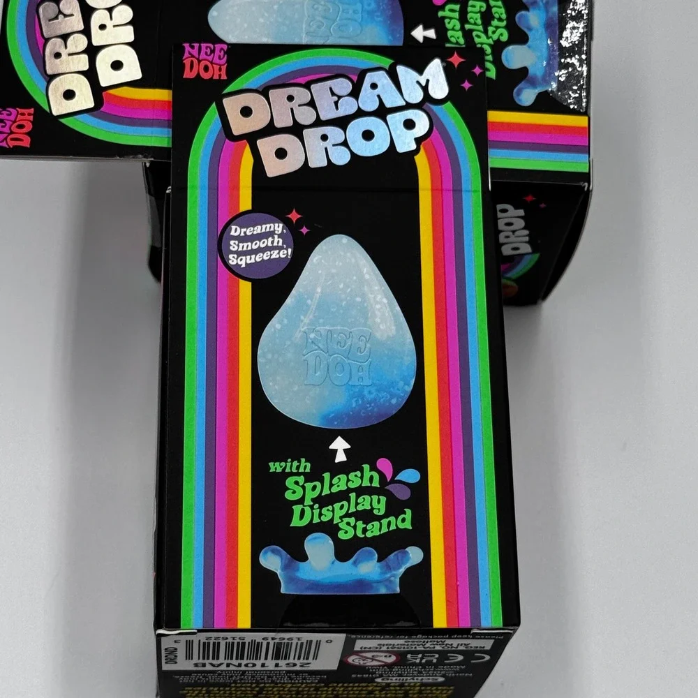 Schylling NeeDoh Dream Drop Pink Blue Glitter Squishy Authentic Toy Set of 2 New